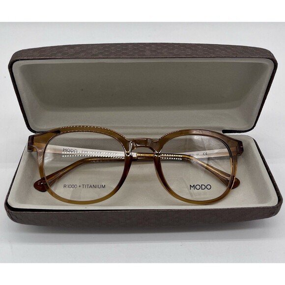 NEW MODO MODEL 7050 Glasses FRAMES EYEGLASSES Honey Titanium R1000 - Picture 2 of 5